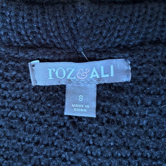 Roz & Ali Women's Cardigan Sweater Dress Small Y2K Fairy Grunge Whimsigoth Black - Picture 11 of 11